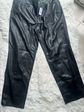 Old Navy Black Faux Leather High-Rise Pants